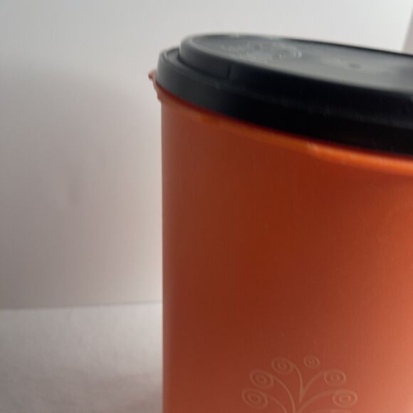 Folgers AromaSeal Vintage Tupperware 11” Tall Orange Black Lid Coffee Rare - Picture 5 of 15